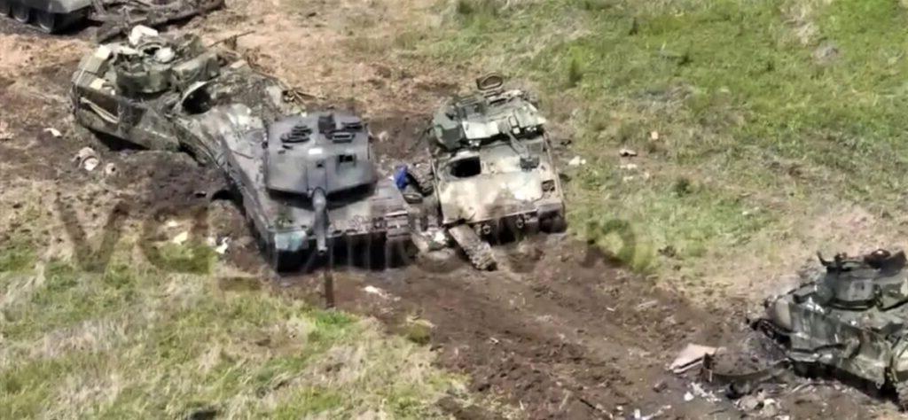 photo of Ukrainian vehicles damaged and destroyed in the first major battle of the June 2023 counter-offensive, in Zaporizhzhia Oblast.